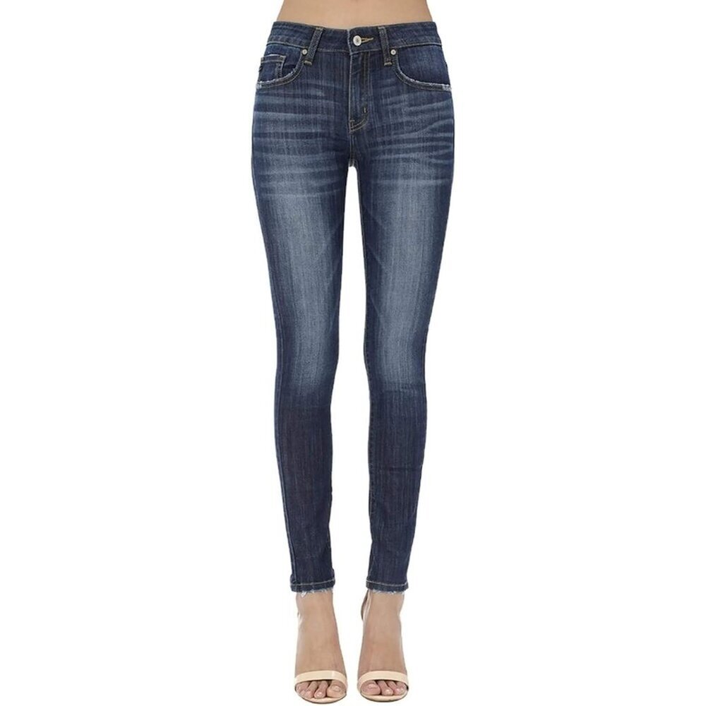 Women's Mid Waist Skinny Fit Denim Jeans Stretchy Casual Office Wear